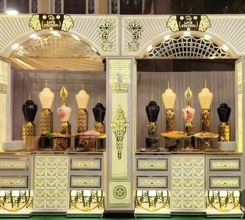 White Wedding Catering Counter
